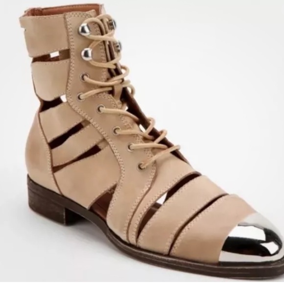 JEFFREY CAMPBELL • Tan Slashed Jensen Combat Bootie- Size 8. - Picture 4 of 12